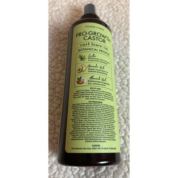 2-Pack PHARM TO TABLE ~ PRO-GROWTH CASTOR CURL LEAVE-IN WITH AVOCADO OIL 8 fl oz - Picture 3 of 5